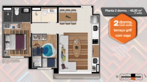 Upside Vila Ema planta 48 m²